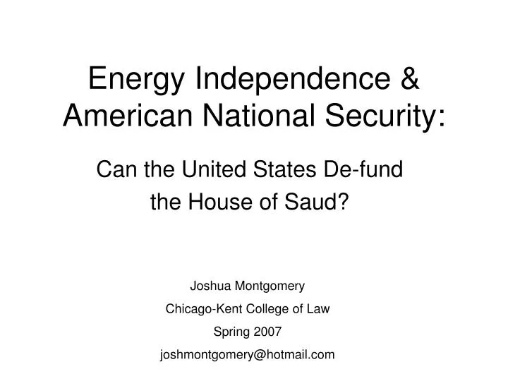 energy independence american national security