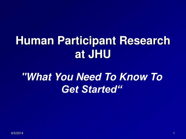 human participant research at jhu