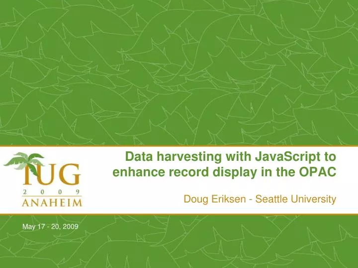 data harvesting with javascript to enhance record display in the opac