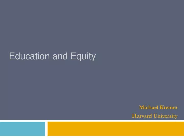 education and equity