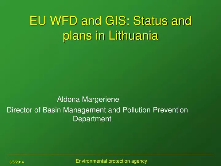 eu wfd and gis status and plans in lithuania