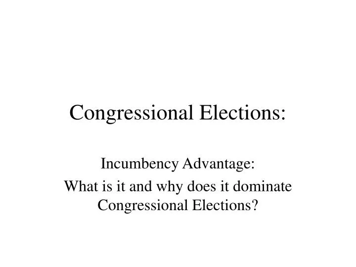 congressional elections