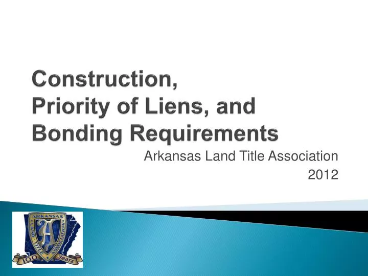 construction priority of liens and bonding requirements