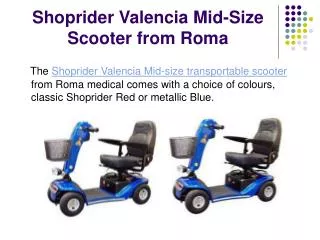 Shoprider Valencia mobility scooter