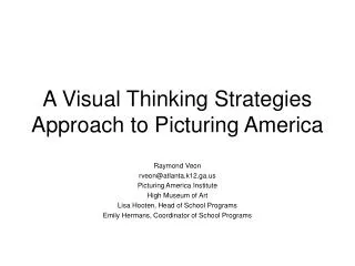 A Visual Thinking Strategies Approach to Picturing America