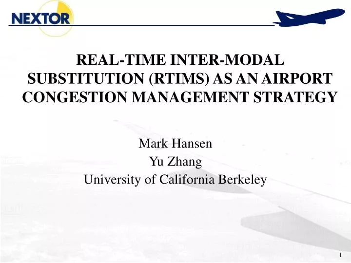 real time inter modal substitution rtims as an airport congestion management strategy