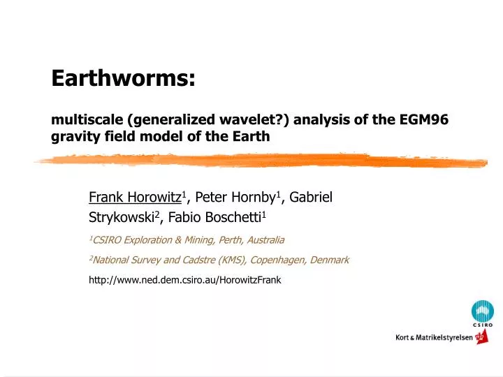 earthworms multiscale generalized wavelet analysis of the egm96 gravity field model of the earth
