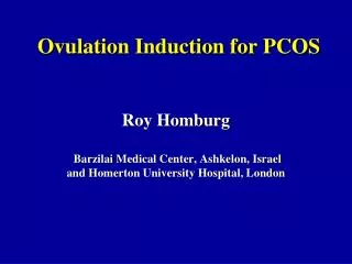 Ovulation Induction for PCOS