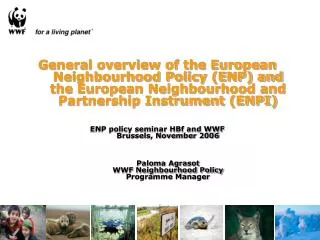 General overview of the European Neighbourhood Policy (ENP) and the European Neighbourhood and Partnership Instrument (E