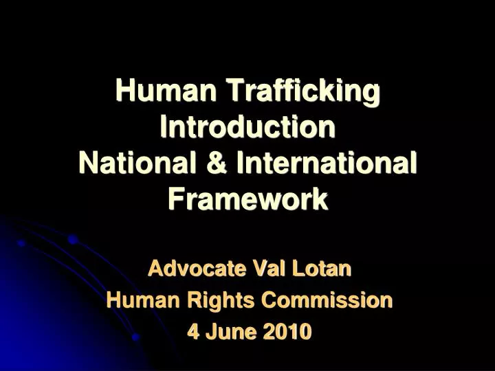 human trafficking introduction national international framework