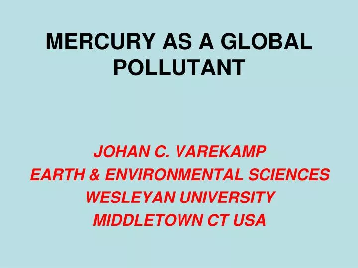 mercury as a global pollutant