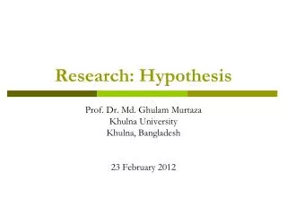 Research: Hypothesis