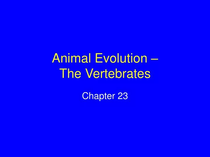 animal evolution the vertebrates