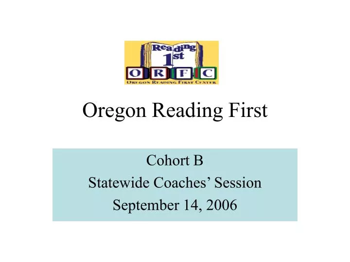 oregon reading first