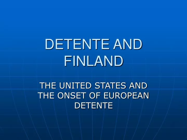 detente and finland