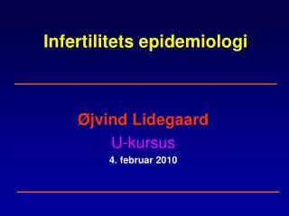 Infertilitets epidemiologi