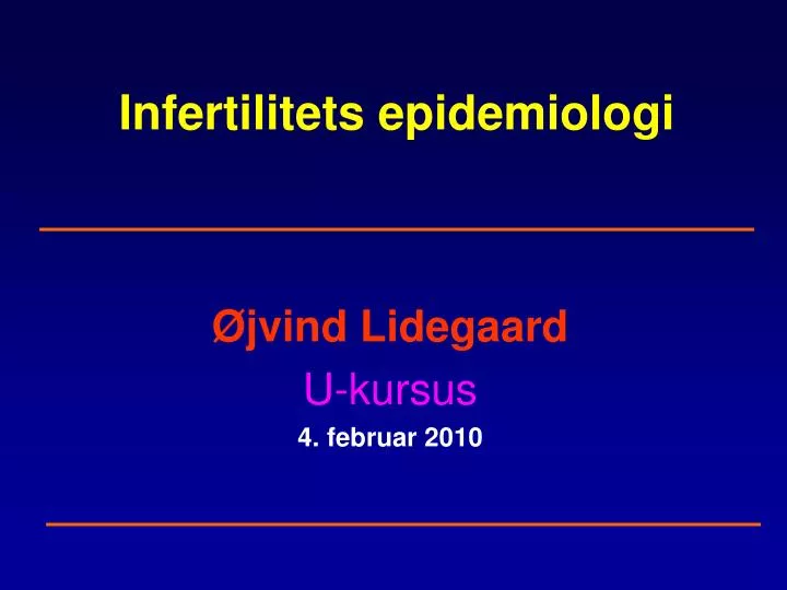 infertilitets epidemiologi
