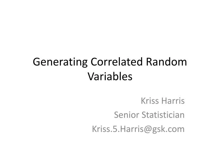 generating correlated random variables