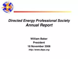 Directed Energy Professional Society Annual Report