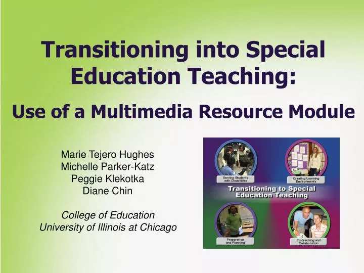 transitioning into special education teaching use of a multimedia resource module