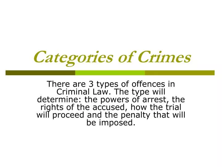 categories of crimes