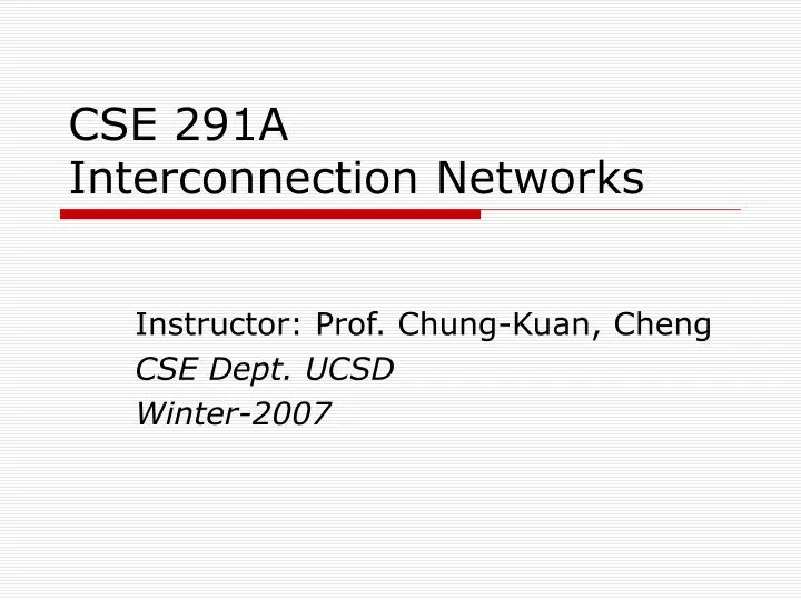 cse 291a interconnection networks