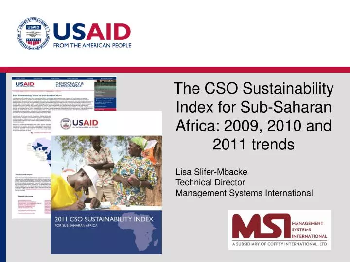 the cso sustainability index for sub saharan africa 2009 2010 and 2011 trends
