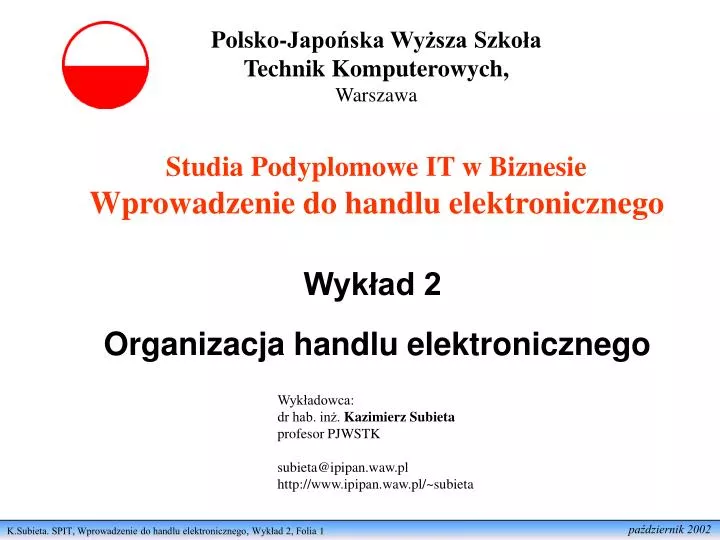 studia podyplomowe it w biznesie wprowadzenie do handlu elektronicznego