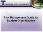 Risk Management Guide for Student Organizations - slide 1