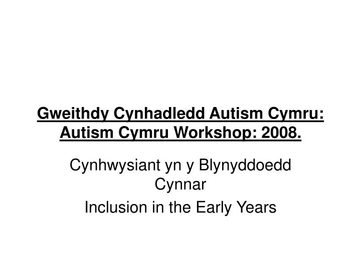 gweithdy cynhadledd autism cymru autism cymru workshop 2008
