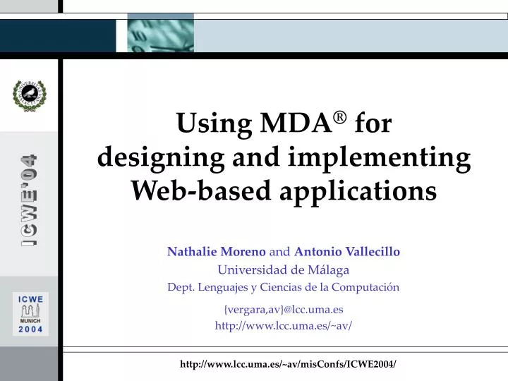 using mda for designing and implementing web based applications