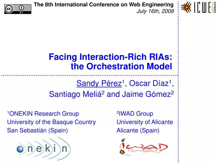 facing interaction rich rias the orchestration model