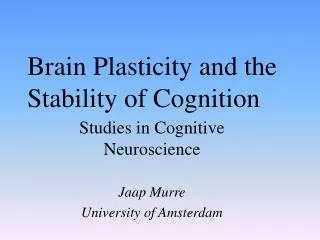 Brain Plasticity and the Stability of Cognition