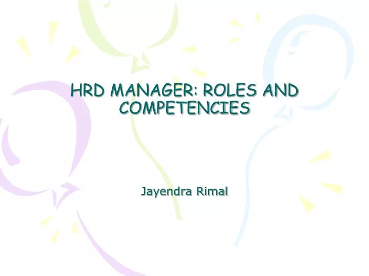 hrd manager roles and competencies jayendra rimal