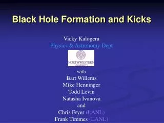 Black Hole Formation and Kicks