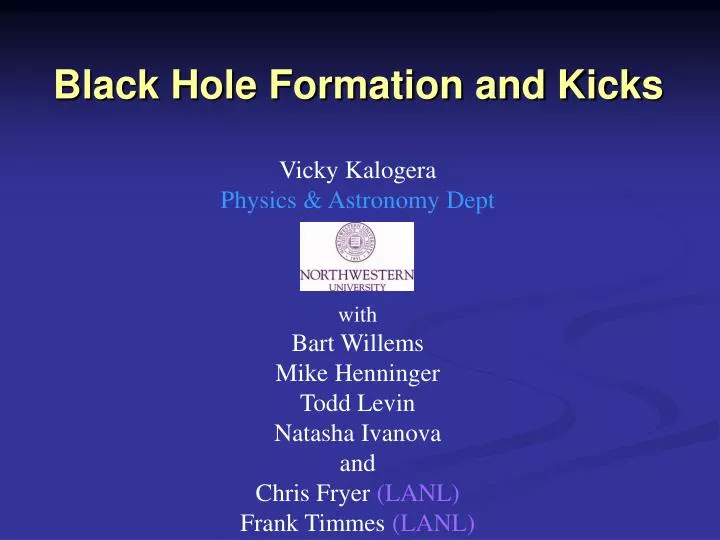 black hole formation and kicks