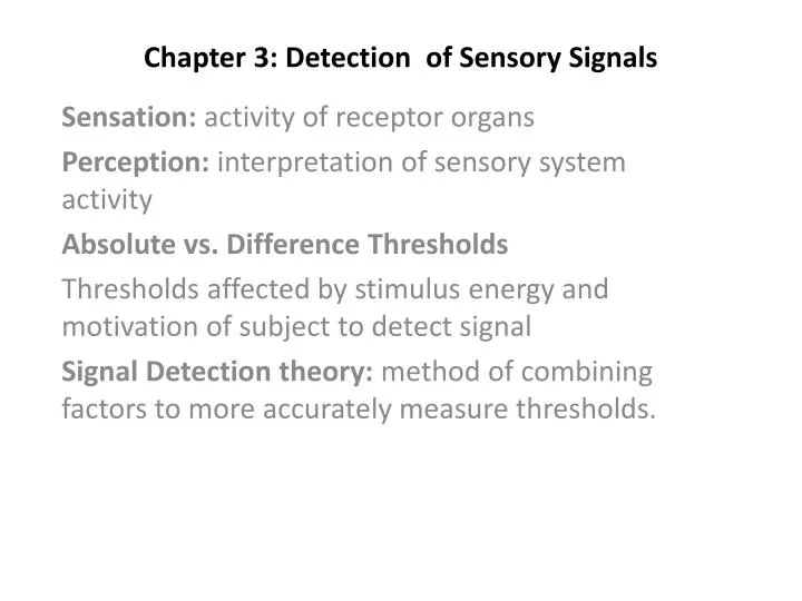 chapter 3 detection of sensory signals