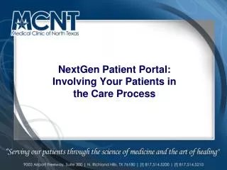 NextGen Patient Portal: Involving Your Patients in the Care Process
