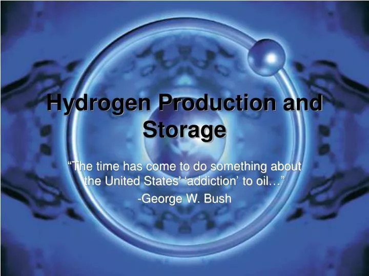 hydrogen production and storage
