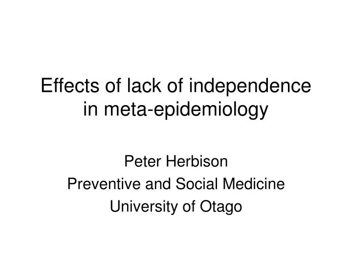 effects of lack of independence in meta epidemiology
