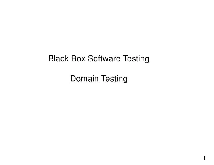 black box software testing domain testing