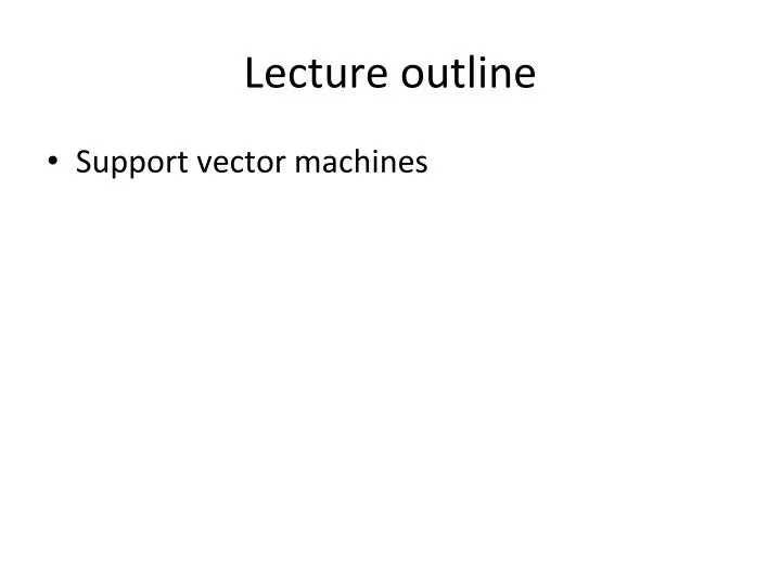 lecture outline