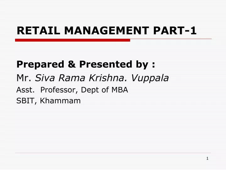 retail management part 1