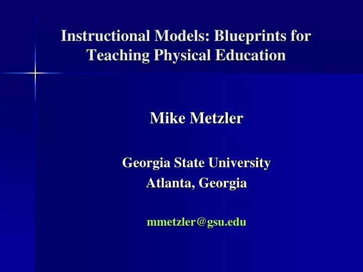 instructional models blueprints for teaching physical education