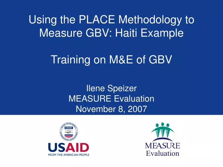 using the place methodology to measure gbv haiti example training on m e of gbv