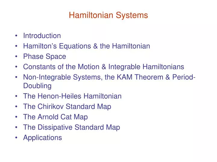 hamiltonian systems