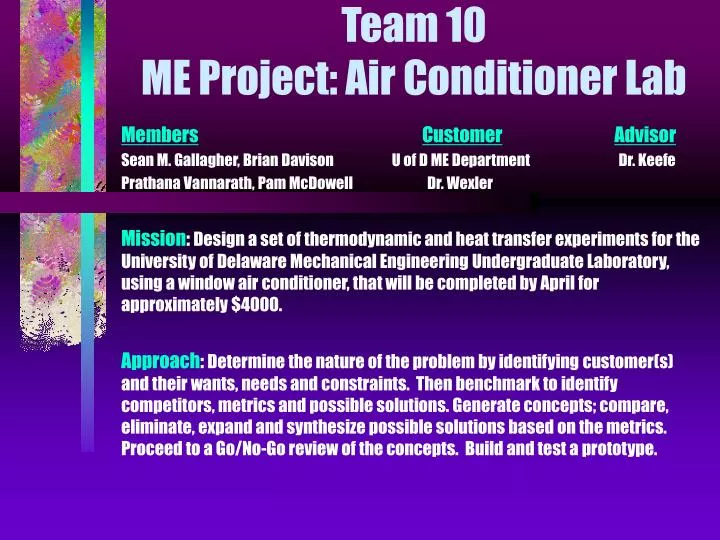 team 10 me project air conditioner lab