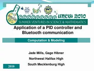 Application of a PID controller and Bluetooth communication