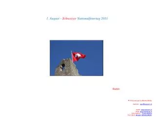 1. August - Schweizer Nationalfeiertag 2011