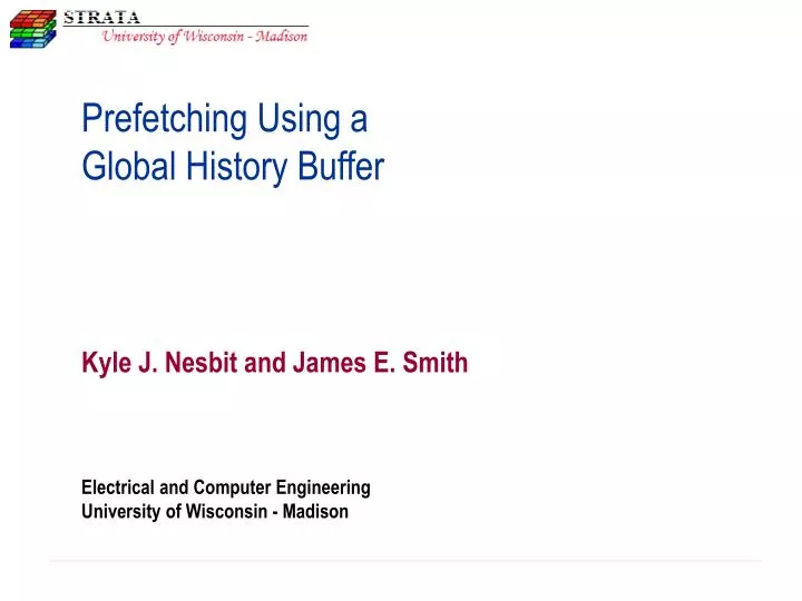 prefetching using a global history buffer